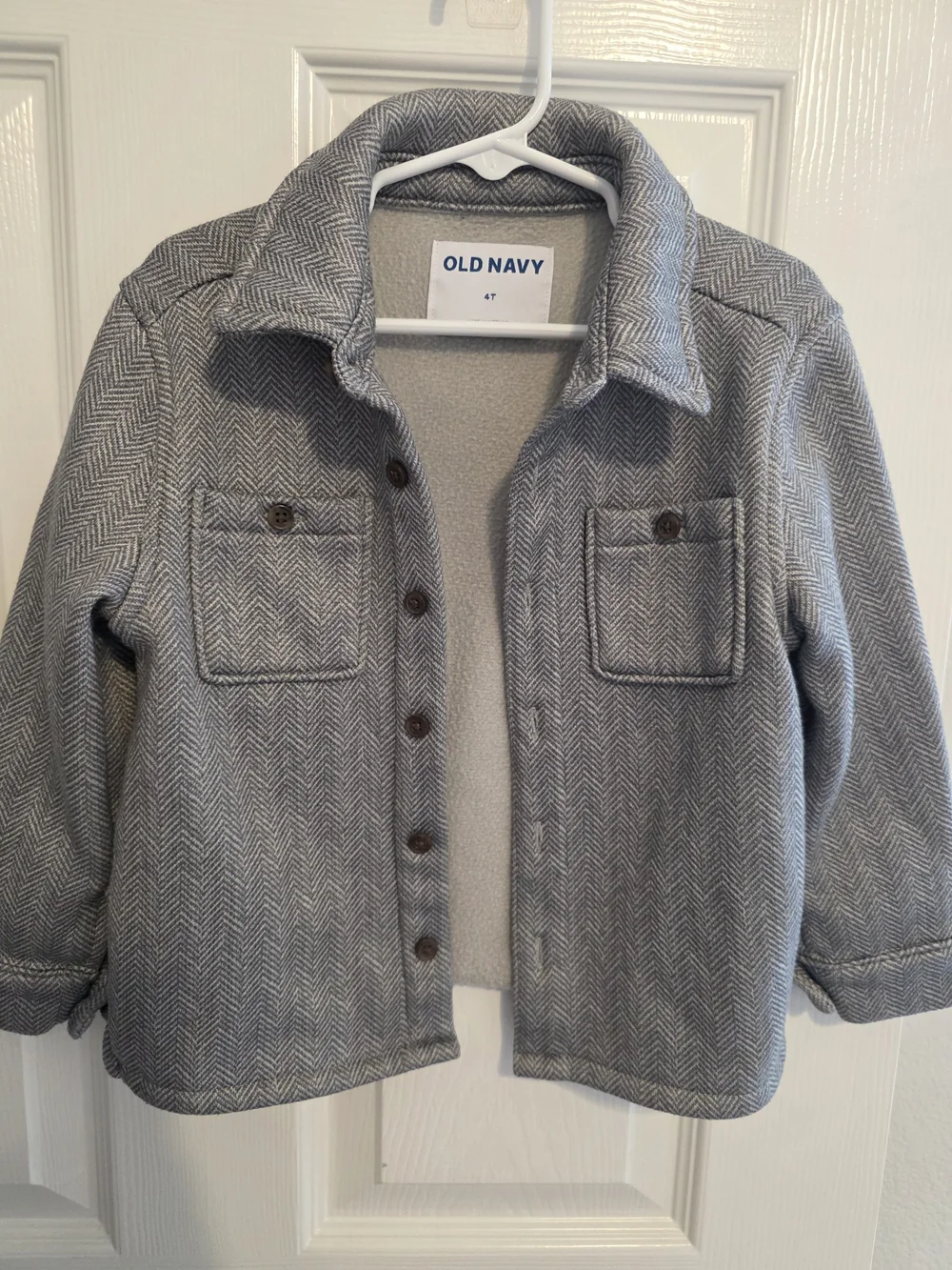 Old Navy Toddler Gray Herringbone Shacket Jacket